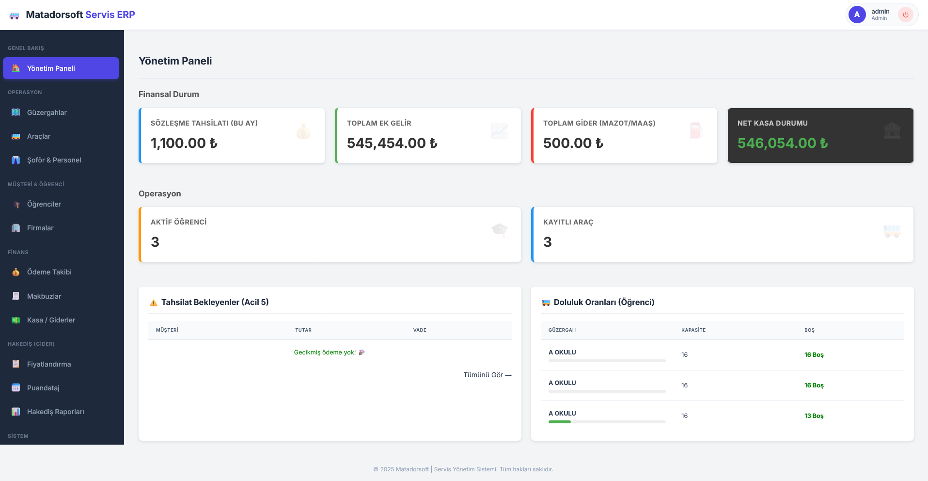 Matador Servis Yönetim Sistemi (SYS)